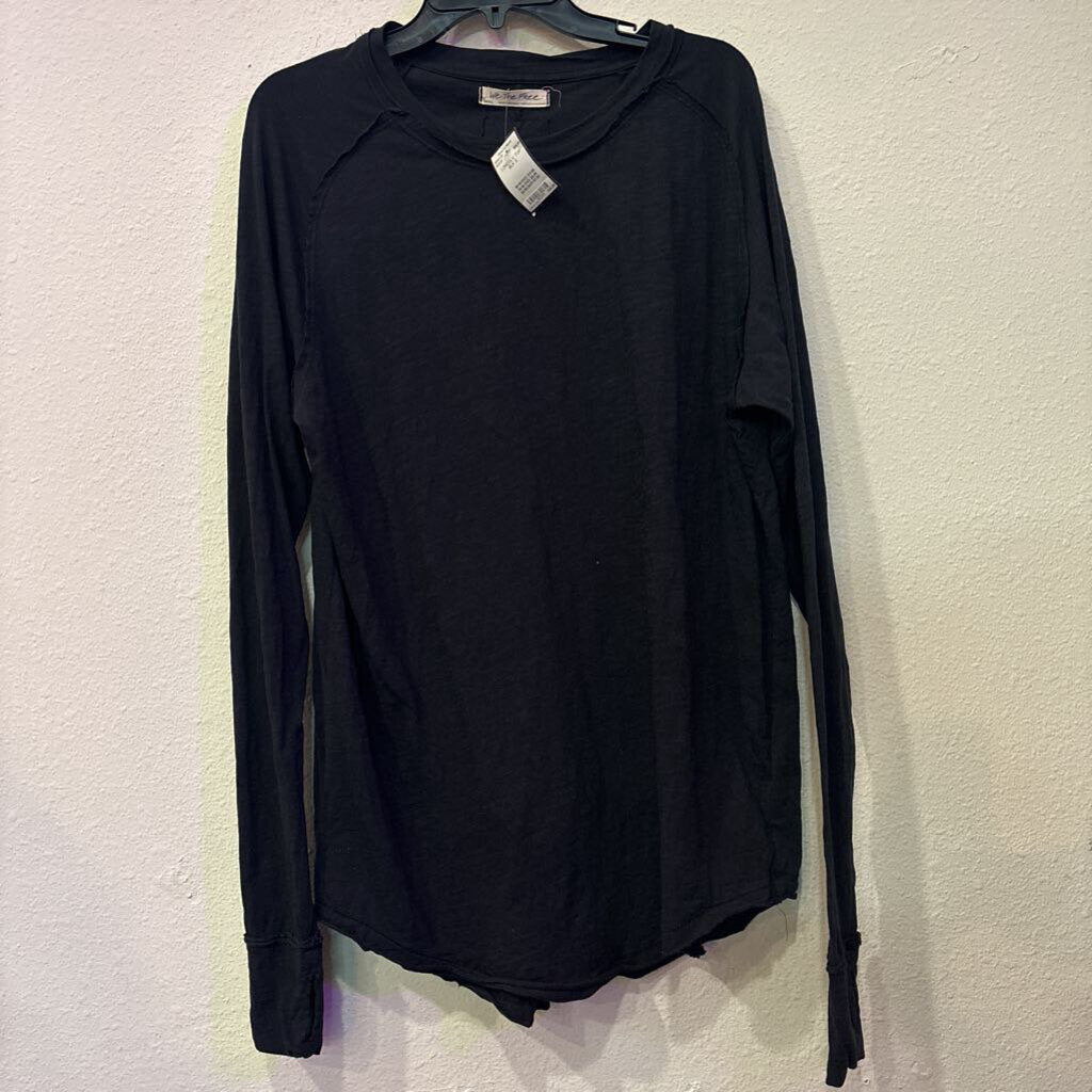LONGSLV TOP,BLK,S