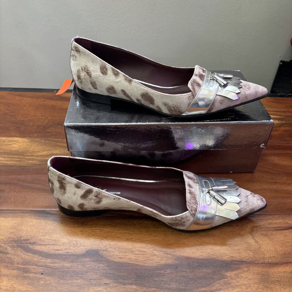 DONALD PLINER,TASSEL HID LOAFER,SILVER,10