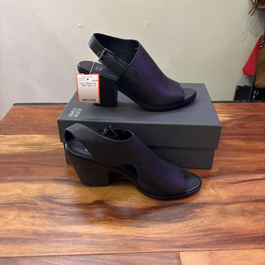 EILEEN FISHER,NWT OPENTOE HEEL ,BLK ,9