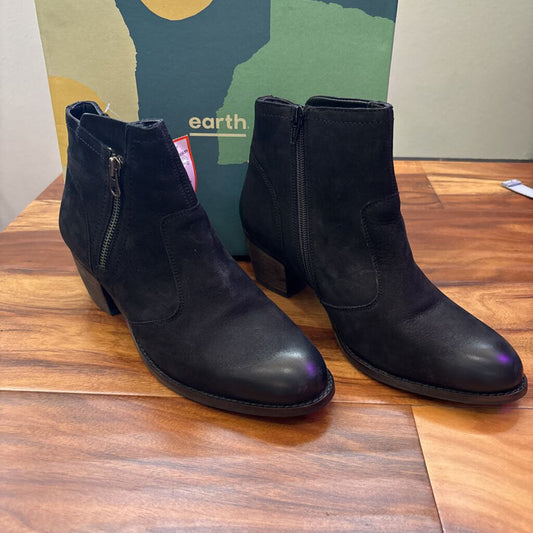 EARTH,SUEDE LEATHER BOOTIE ,BLK,10