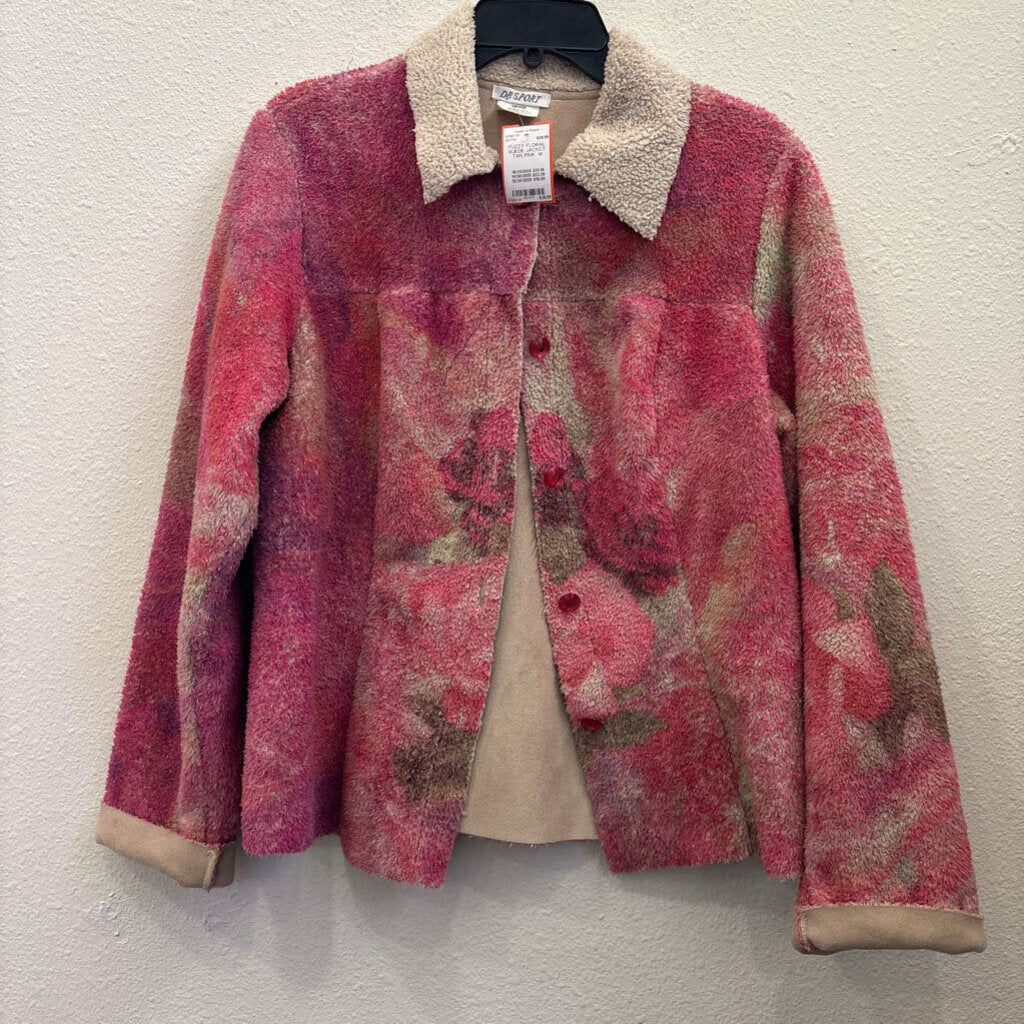 DB SPORT,FUZZY FLORAL SUEDE JACKET ,TAN PINK ,M