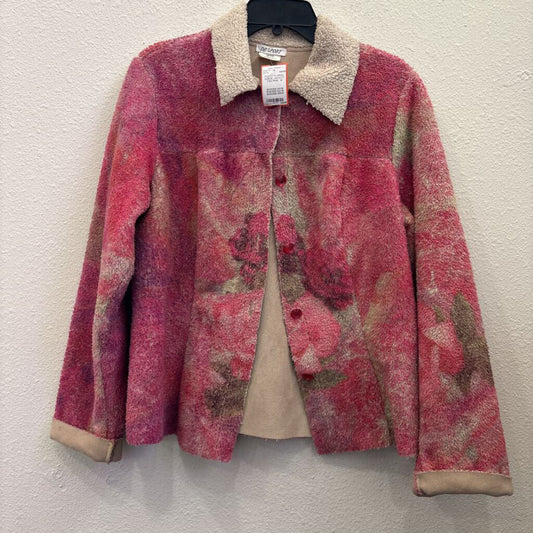 DB SPORT,FUZZY FLORAL SUEDE JACKET ,TAN PINK ,M