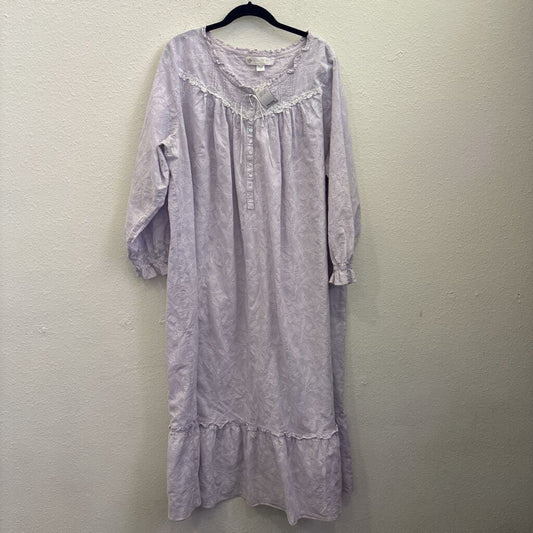 EILEEN WEST,FLORAL NIGHT GOWN DRESS ,LIGHT PUR ,XL