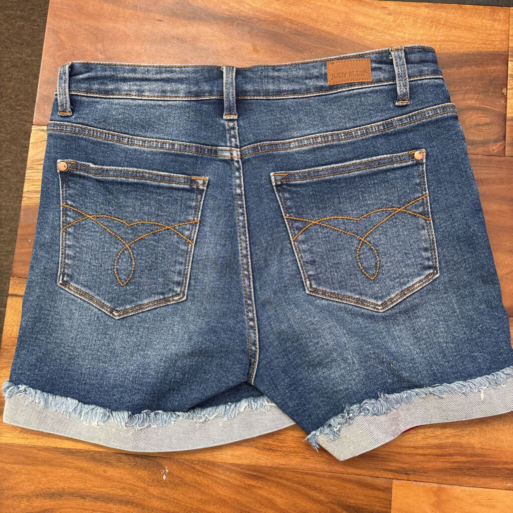 JUDY BLUE,DENIN SHORTS,BLUE,L