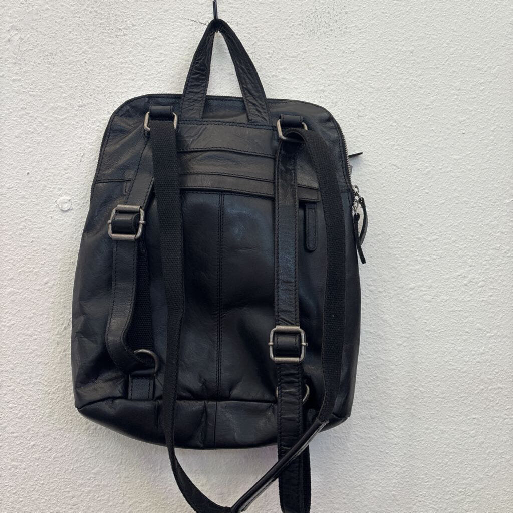 IL DUCA,LEATHER BACKPACK PURSE ,BLK