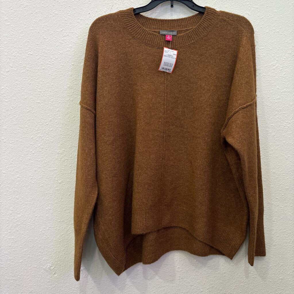 VINCE CAMUTO,LONGSLV SWEATER,GOLD,M