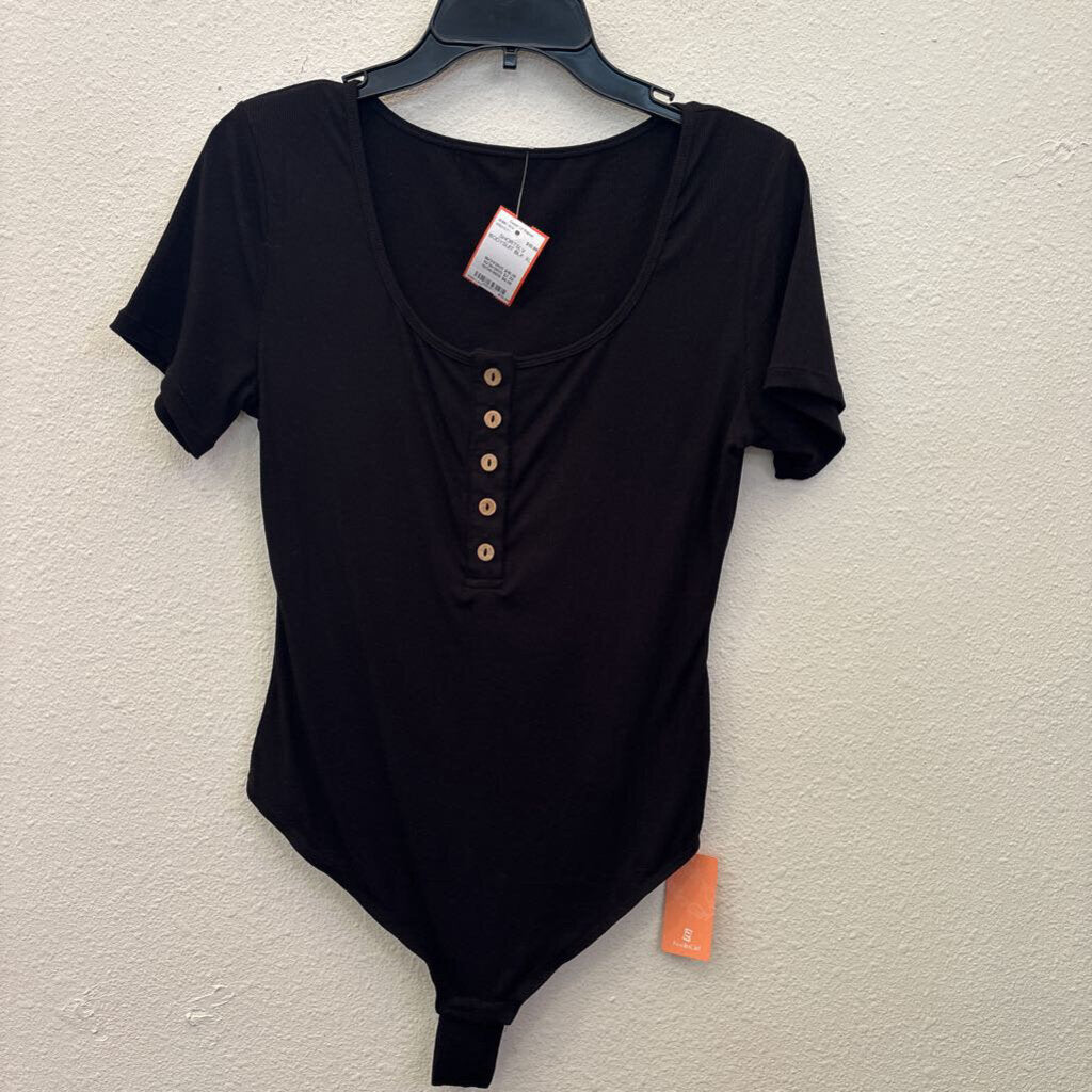 SHORTSLV BODYSUIT,BLK,XL