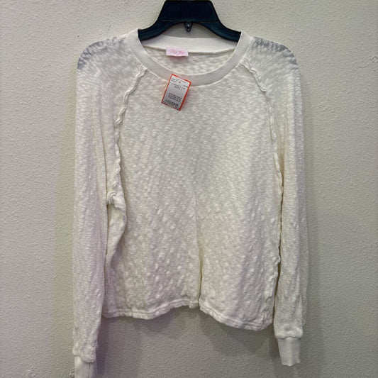 PINK LILY,LONGSLV TOP,WHITE,L