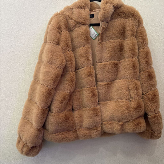 BOSTON PROPER,FUR COAT,TAN,L
