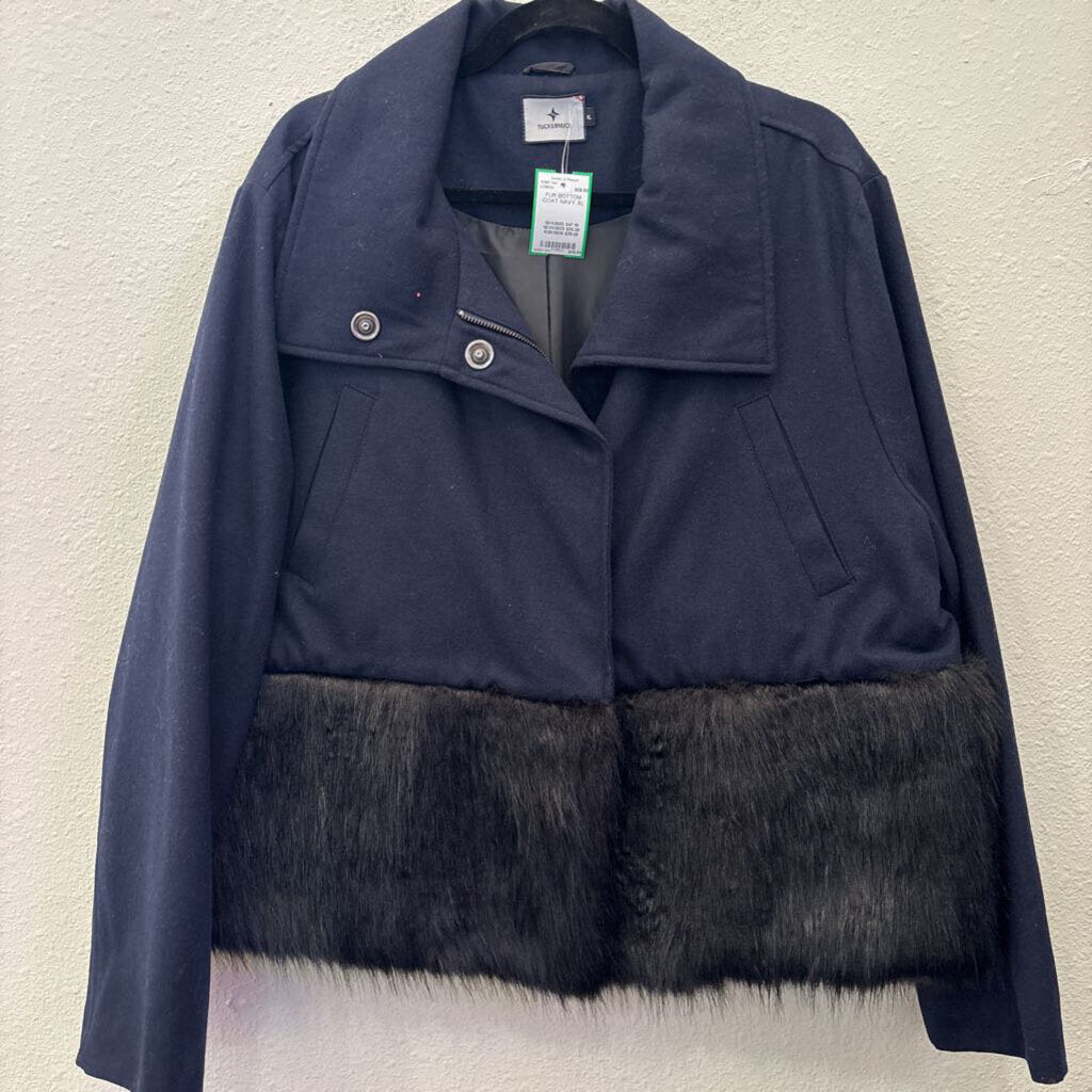TUCKERNUCK,FUR BOTTOM COAT,NAVY,XL