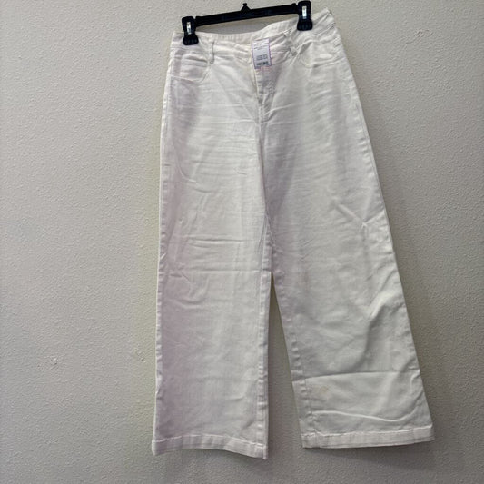 WIDE LEG PANTS,WHITE,L