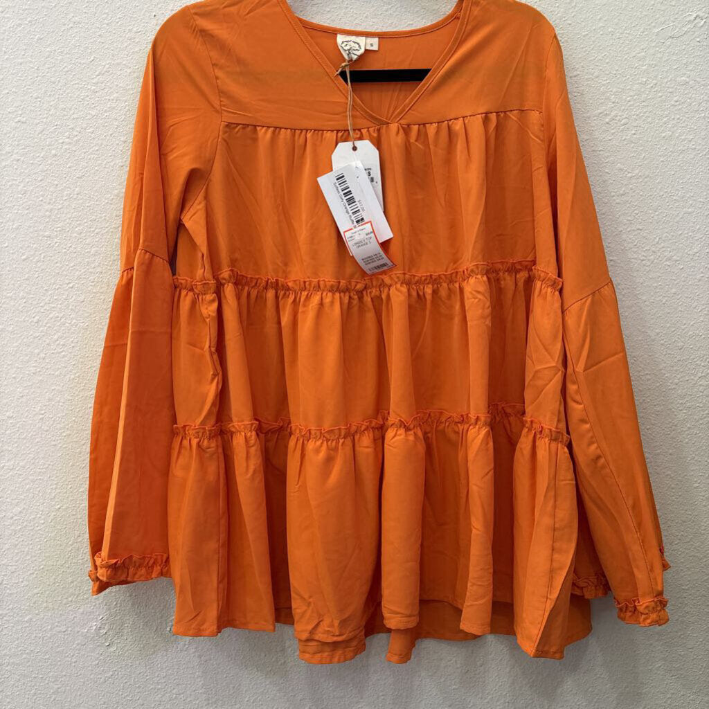 GRACE+EMMA,LONGSLV TOP,ORANGE,S