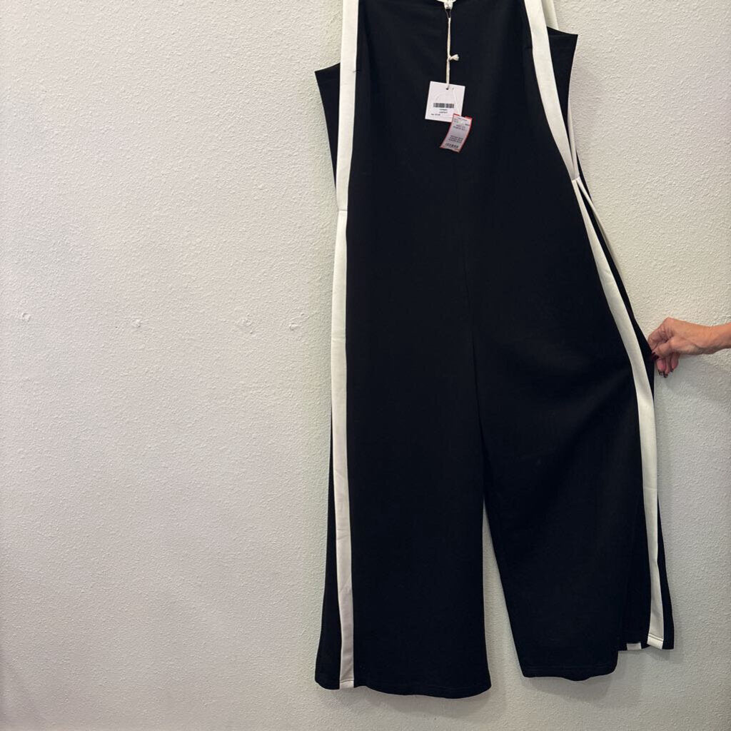 P.CILL,WIDE LEG ROMPER,BLK,L