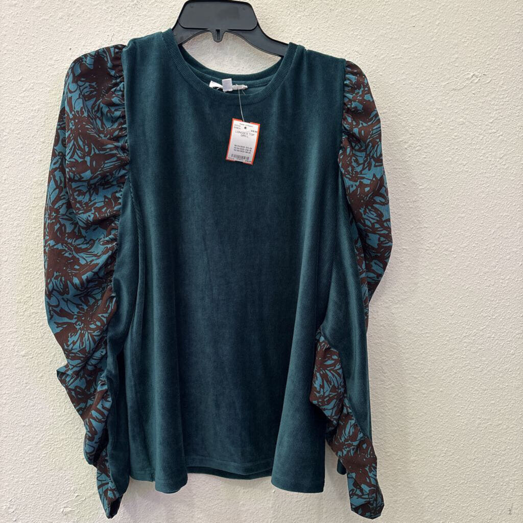 THML,LONGSLV TOP,GRN,L