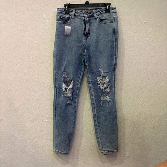 BRIDGE BY GLY,DENIM DISTRESSED,BLUE,29