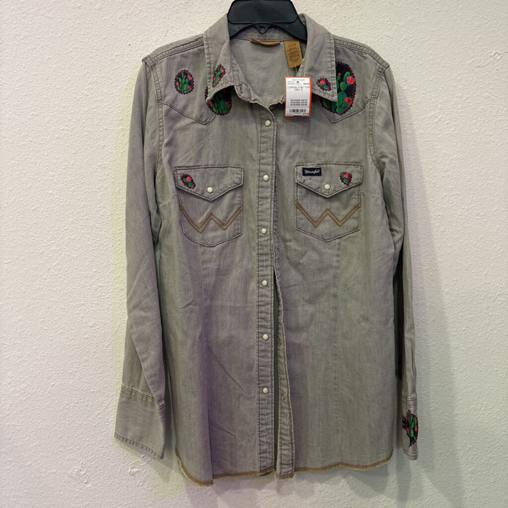 WRANGLER,LONGSLV BU TOP,GRY,S