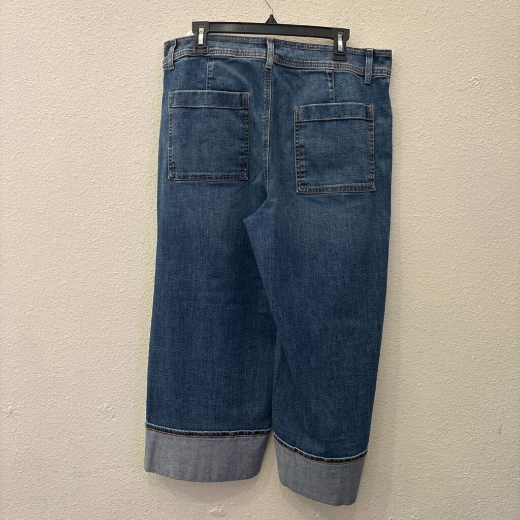 CHICO'S,DENIM WIDE LEG CROP,BLUE,12