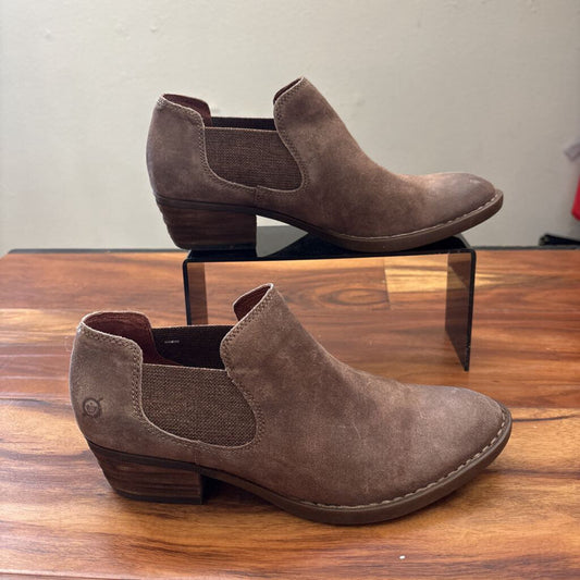 GIANNI BINI,SUEDE BOOTIES,BROWN,9