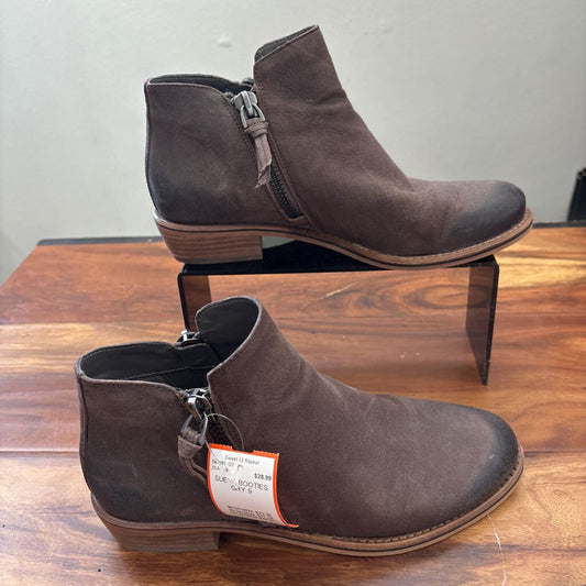 GIANNI BINI,SUEDE BOOTIES,GRY,9