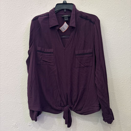 KAREN KANE,LONGSLV TOP,PLUM,XL