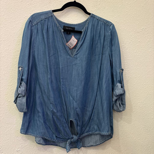 KAREN KANE,LONGSLV TOP,BLUE,XL