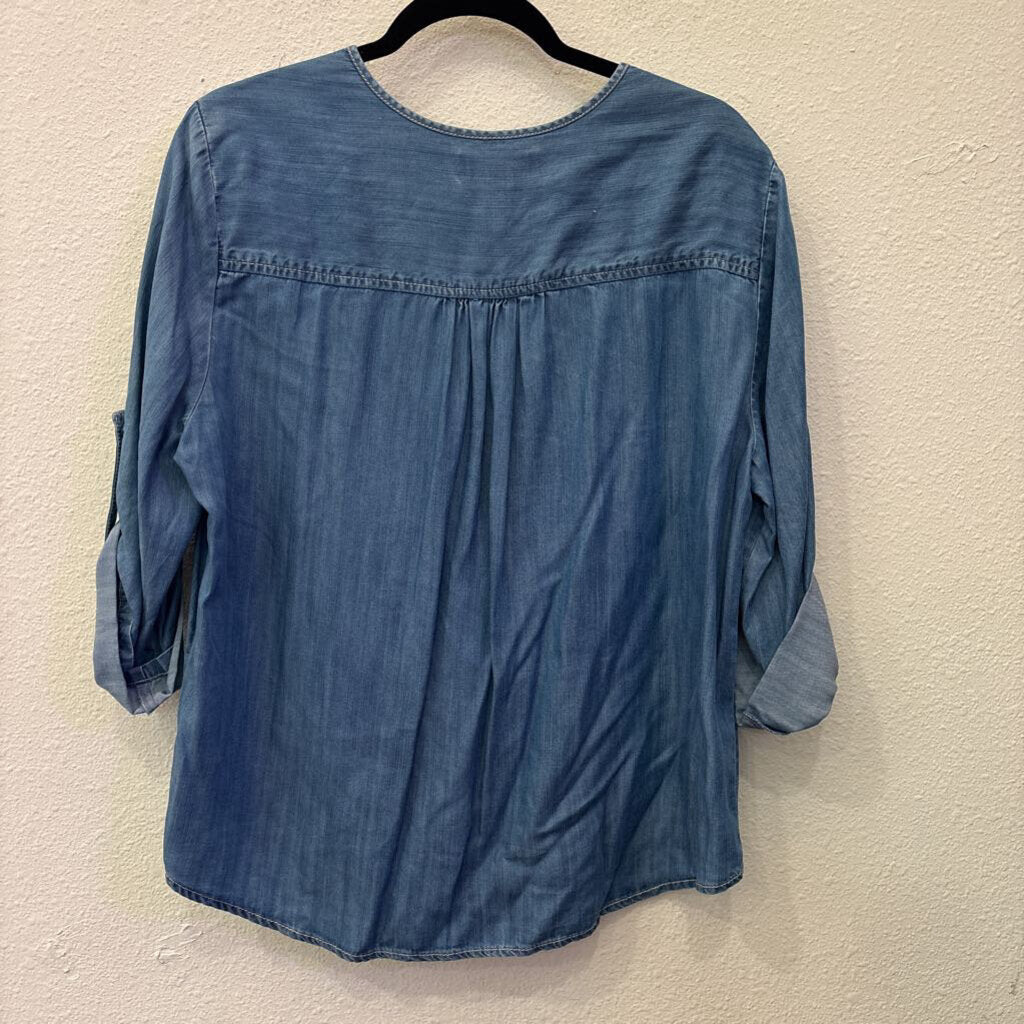 KAREN KANE,LONGSLV TOP,BLUE,XL