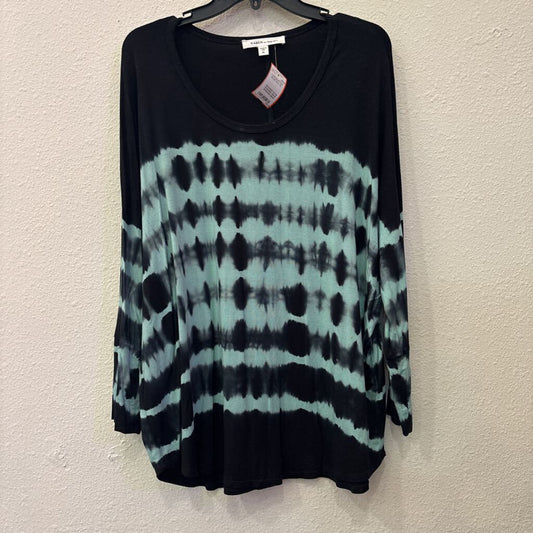 KAREN KANE,LONGSLV TOP,BLUE BLK,XL