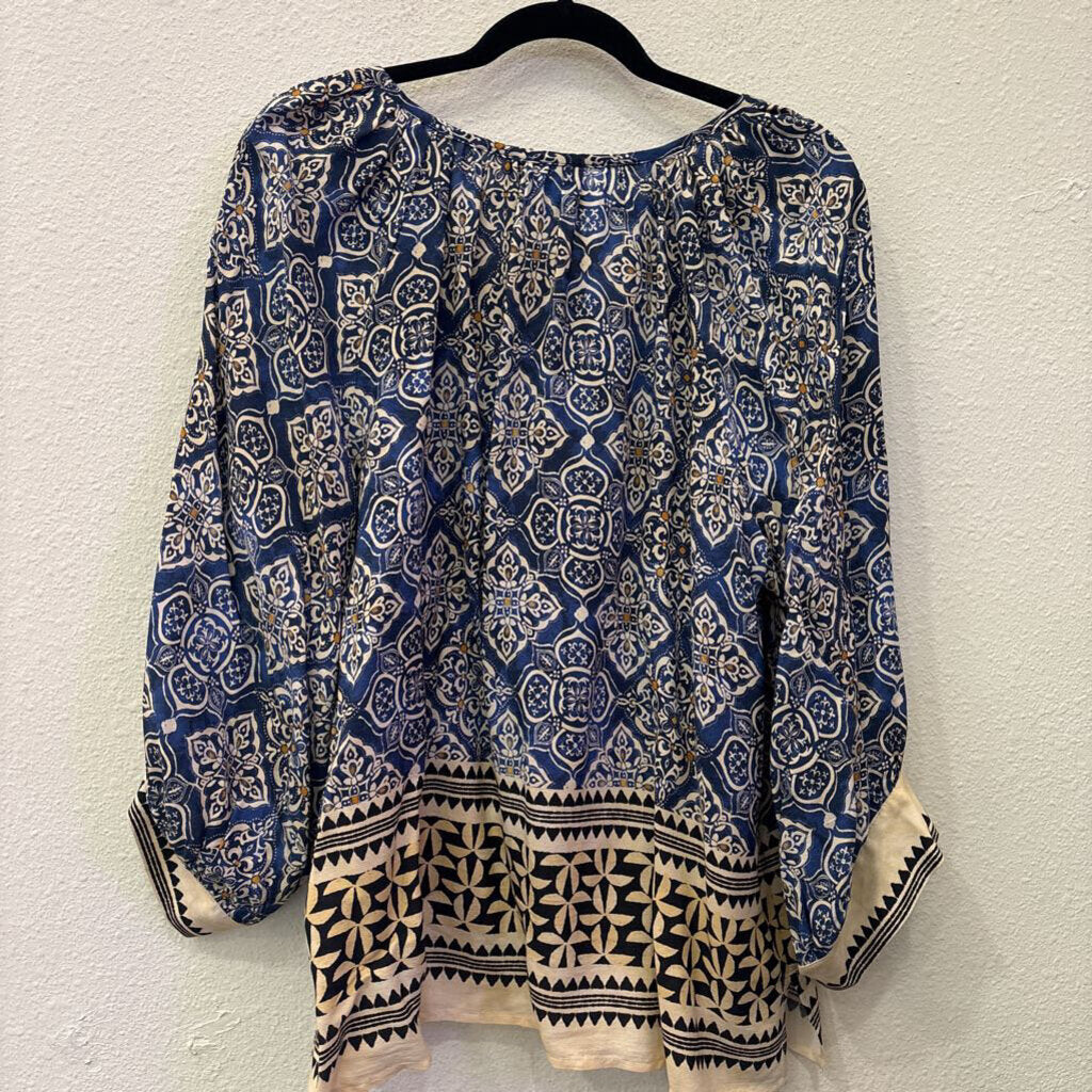 KAREN KANE,LONGSLV TOP,BLUE,XL
