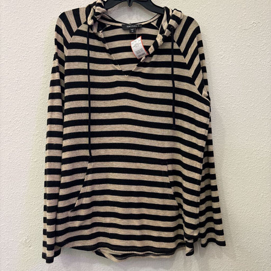 KAREN KANE,LONGSLV STRIPED TOP,BLK TAN,XL