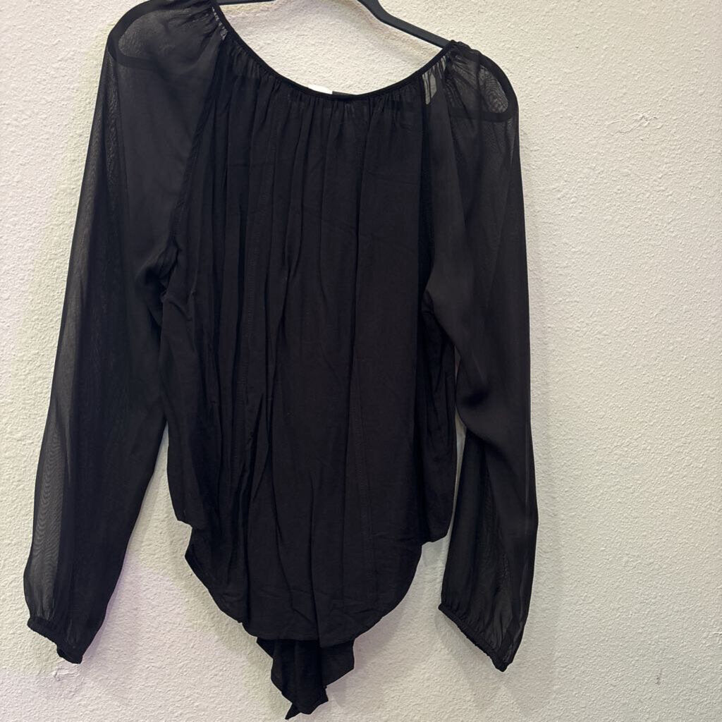 KAREN KANE,LONGSLV TOP,BLK,XL