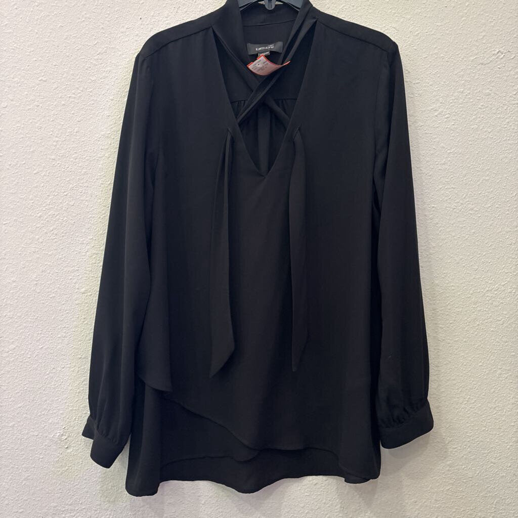 KAREN KANE,LONGSLV TOP,BLK,XL