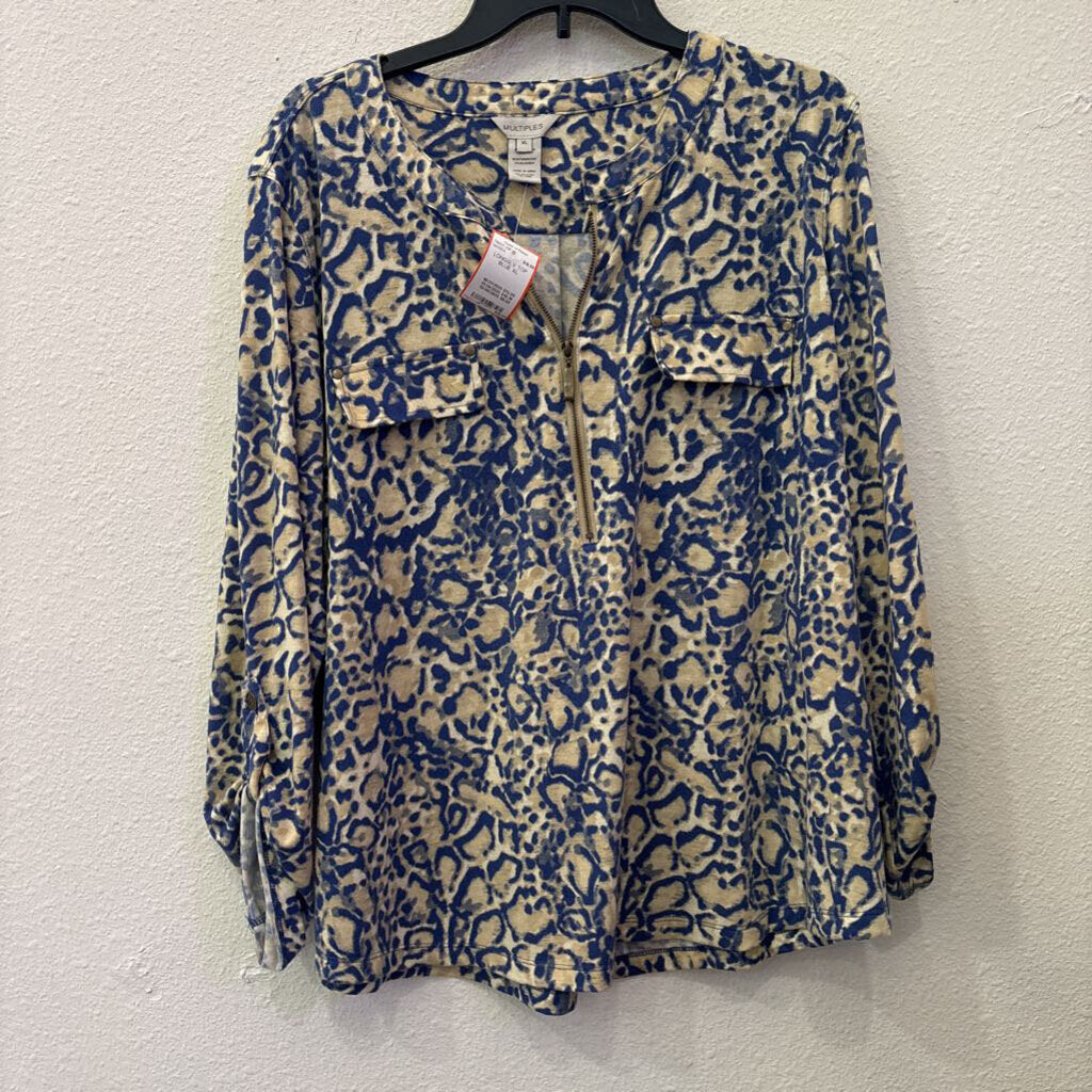MULTIPLES,LONGSLV TOP,BLUE,XL