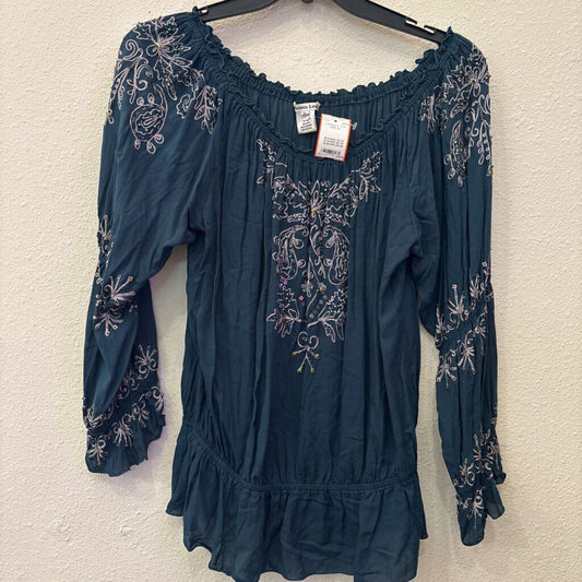 KRISTA LEE,LONGSLV TOP,GRN,XL