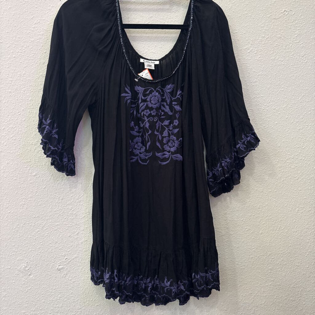 KRISTA LEE,LONGSLV TOP,BLK,XL