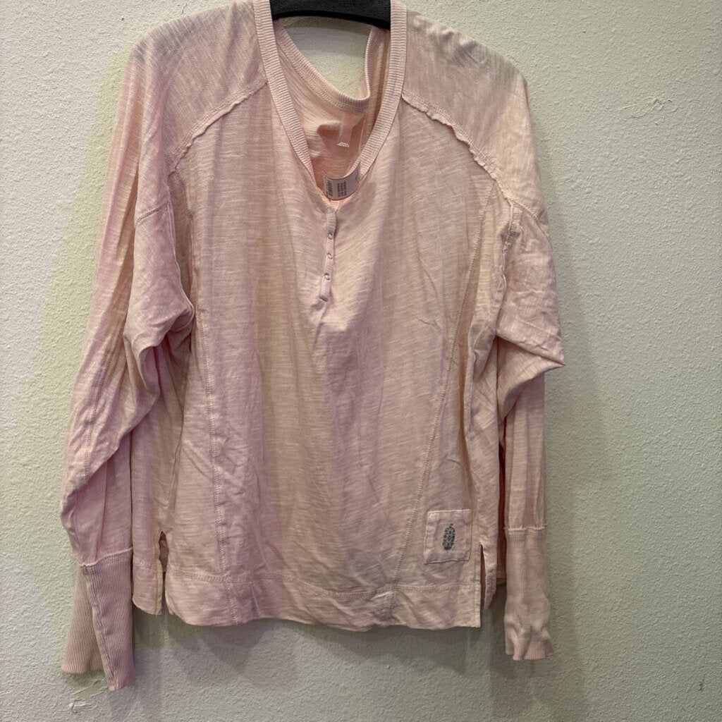 FREE PEOPLE,LONGSLV TOP,PINK,L