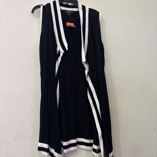 BELLDINI,LONGSLV VEST,BLK WHT,XL
