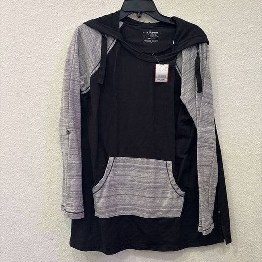 NEON BUDDHA,LONGSLV HOODIE,BLACK GRY,XL