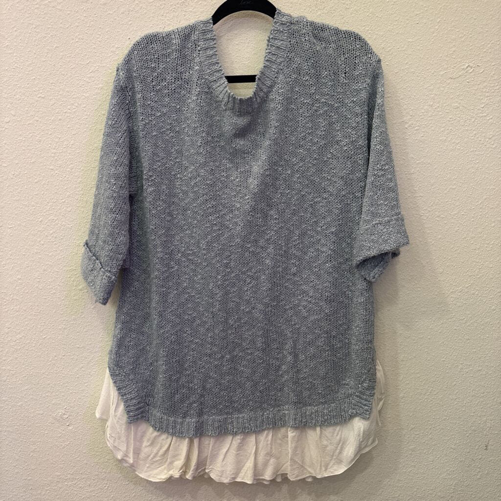 EASEL,LONGSLV SWEATER,BLUE,L