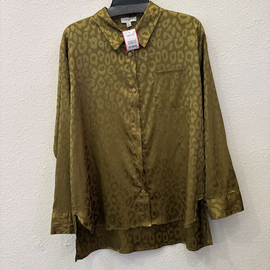 UMGEE,L/S SILK BLOUSE,GREEN ,SM