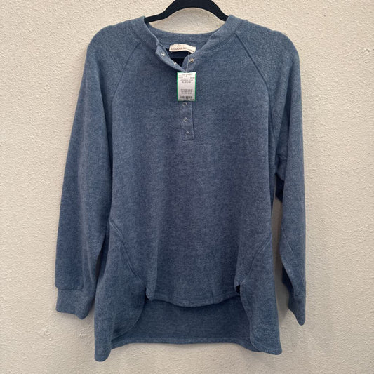 ZENANA,LONGSLV TOP,BLUE,S/M