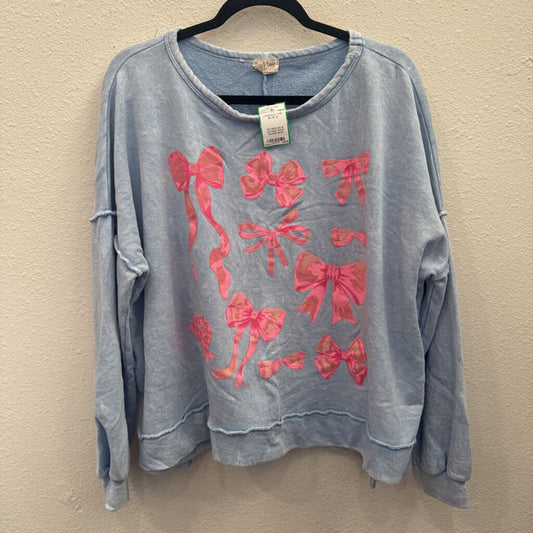 PEACH LOVE,LONGSLV TOP,BLUE,M