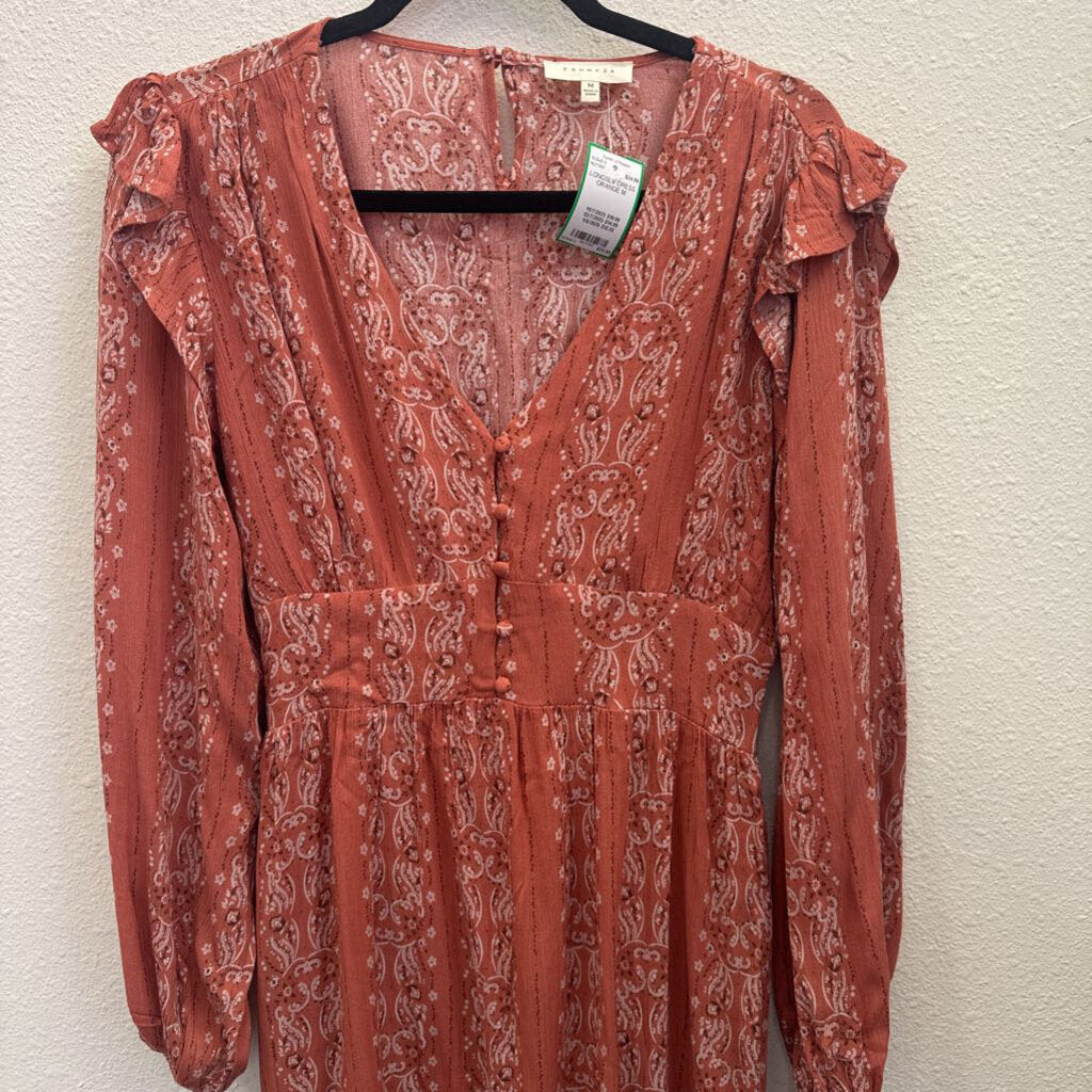 PROMESA,LONGSLV DRESS,ORANGE,M
