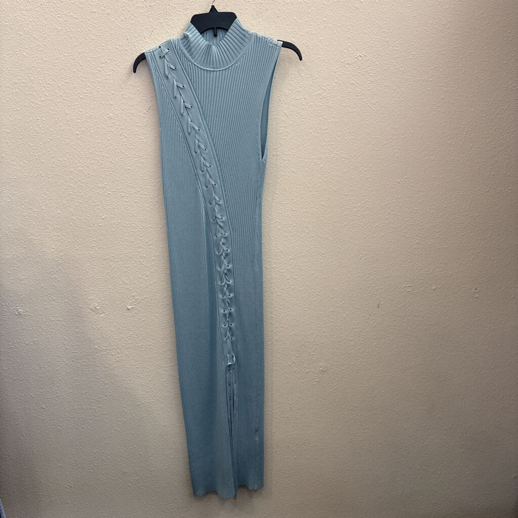 JONATHAN SIMKHAI,RIBBED DRESS,BLUE,L