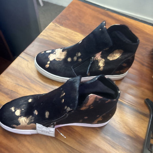 ALL BLACK,COWHIDE FASHION SNEAKER,BLACK,40