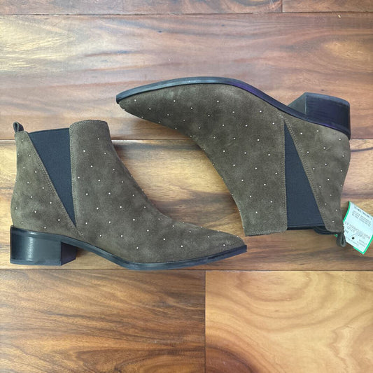MARC JACOB,SUEDE STUD BOOTS,GREEN,8.5