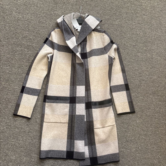 JOSEPH RIBKOFF,JR HOODED TARTAN CARDIGAN,PLAID,M