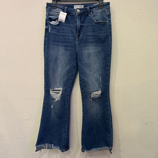 RISEN,DENIM RAWHEM STRAIGHT ,BLUE,9