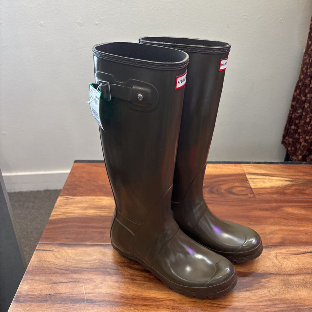 TALL RUBBER BOOTS ,GREEN,7