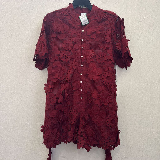 J.MARIE,NWT FLORAL DRESS ,WINE ,M