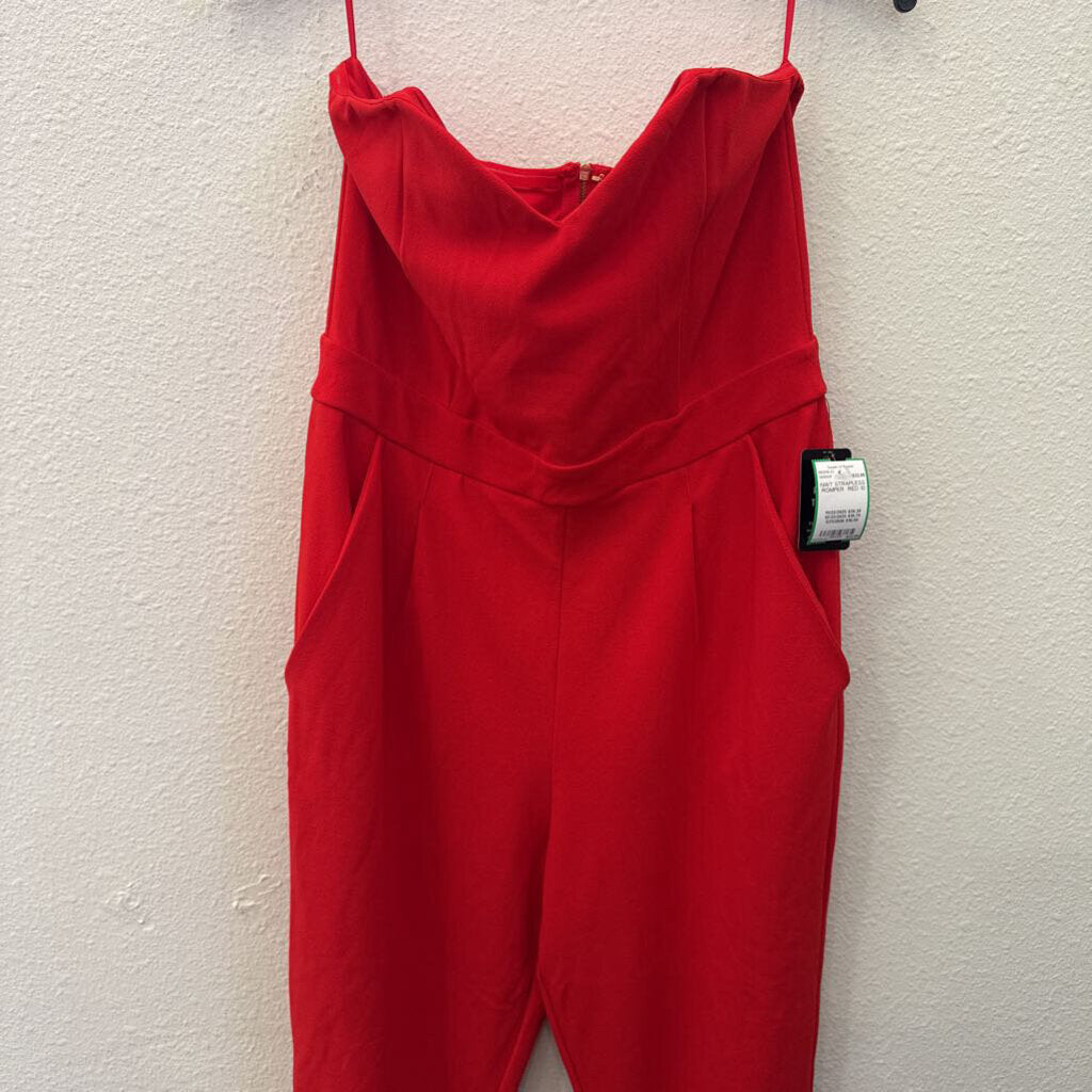 EXPRESS,NWT STRAPLESS ROMPER ,RED,10